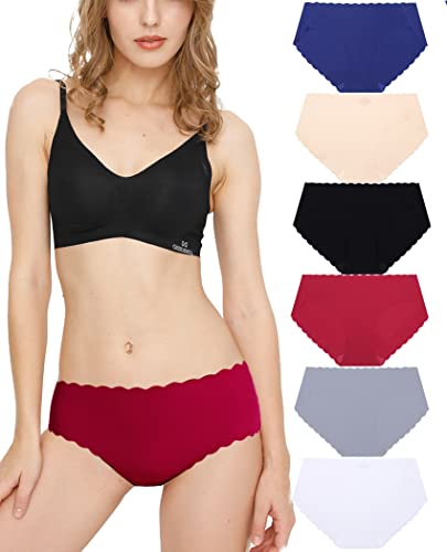 Donpapa Damen Unterwäsche Nahtlos Slips Seamless Unterhosen Ohne Naht Panties Hipster Mikrofaser Bequeme Bikinis Breif 3/6 Pack Mehrfarbig9 S von Donpapa