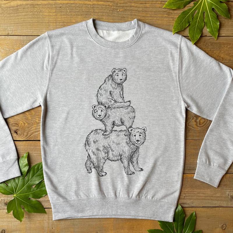 Bear Stack Sweater, Cooler Bärenpullover, Grafik, Unisex, Weihnachtsgeschenk Für Ihn von DontFeedtheBearsLTD