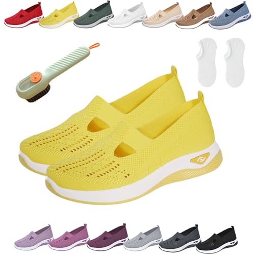 Annelie Schuhe, Annelie - Der Sommerschuh, der Leichtigkeit spürbar macht, Orthopädische Schuhe Damen Breiter Fuß, Sommer Slip-On Schuhes, Leichtigkeit Bequem Orthopädische Mesh Schuhe (B,38) von Donubiiu