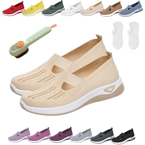 Annelie Schuhe, Annelie - Der Sommerschuh, der Leichtigkeit spürbar macht, Orthopädische Schuhe Damen Breiter Fuß, Sommer Slip-On Schuhes, Leichtigkeit Bequem Orthopädische Mesh Schuhe (E,35) von Donubiiu