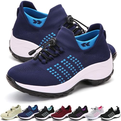 Bergxperten Orthopädische Schuhe,Bergxperten Schuhe,Orthofit Schuhe Damen Herren,Orthofit Schuhe Damen-Ergonomische Schrnerzlindernde,Orthofit Komfortschuhe für Frauen (Blau,36) von Donubiiu