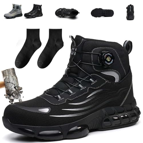 Clickrs Odin S3 Pro:Maximaler Schutz,Komfort & Ausdauer in jedem Einsatz,Sportliche Sicherheitsschuhe Leichte Sicherheitsschuhe mit Stahlkappe und Rutschfester Gummisohle,atmungsaktive (Schwarz,40) von Donubiiu