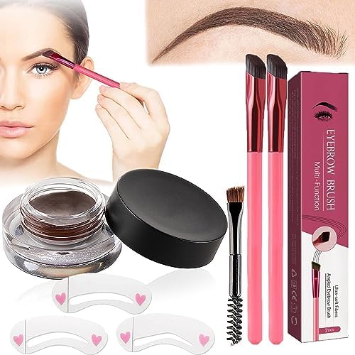 Donubiiu Anjoize 4d-Laminiertes Augenbrauen-Home-Grooming-Kit, Anjoize Augenbrauenstift, Augenbrauenbürste Mit Farbe, 4d Laminiertes Augenbrauen, Multi Function Eyebrow Brush (Dark Brown) von Donubiiu