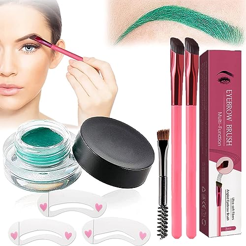 Donubiiu Anjoize 4d-Laminiertes Augenbrauen-Home-Grooming-Kit, Anjoize Augenbrauenstift, Augenbrauenbürste Mit Farbe, 4d Laminiertes Augenbrauen, Multi Function Eyebrow Brush (Green) von Donubiiu