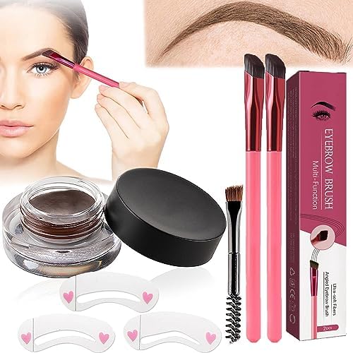 Donubiiu Anjoize 4d-Laminiertes Augenbrauen-Home-Grooming-Kit, Anjoize Augenbrauenstift, Augenbrauenbürste Mit Farbe, 4d Laminiertes Augenbrauen, Multi Function Eyebrow Brush (Light Brown) von Donubiiu