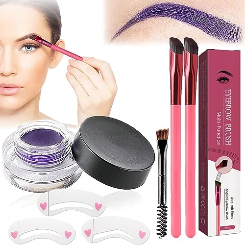 Donubiiu Anjoize 4d-Laminiertes Augenbrauen-Home-Grooming-Kit, Anjoize Augenbrauenstift, Augenbrauenbürste Mit Farbe, 4d Laminiertes Augenbrauen, Multi Function Eyebrow Brush (Purple) von Donubiiu