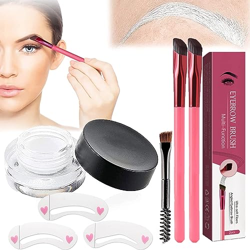 Donubiiu Anjoize 4d-Laminiertes Augenbrauen-Home-Grooming-Kit, Anjoize Augenbrauenstift, Augenbrauenbürste Mit Farbe, 4d Laminiertes Augenbrauen, Multi Function Eyebrow Brush (White) von Donubiiu