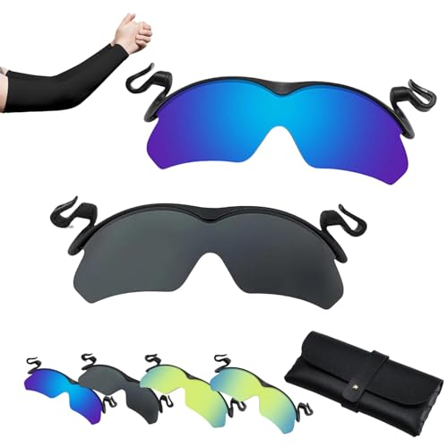 Donubiiu Clip Cap Sports Sunglasses, Mountain Bike Sunglasses, Mens Clip On Sunglasses, For Fishing Biking Hiking Cycling, Clip Cap Sunglasses (2PCS-D) von Donubiiu