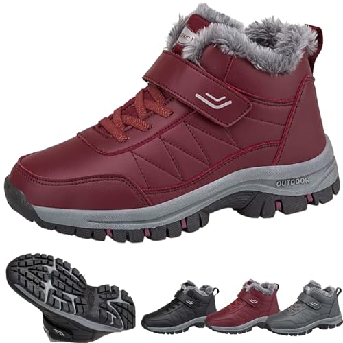 Donubiiu FrostFit - schmerzlindernde- Ergonomische Winterstiefel Unisex Orthocare Boot,Orthomotion Schuhe,Naturstep Schuhe,Bergxperten-Thermo-Profis (Rot,42) von Donubiiu