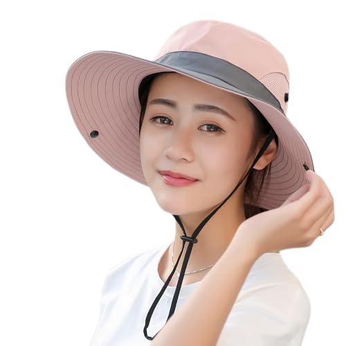 Donubiiu Gipfelfreund Sonnenhut Damen,Sonnenhut Damen Faltbar Uv Schutz 50,Sommerhut Wanderhut Fischerhut Gartenhut Wasserdicht (Rosa) von Donubiiu