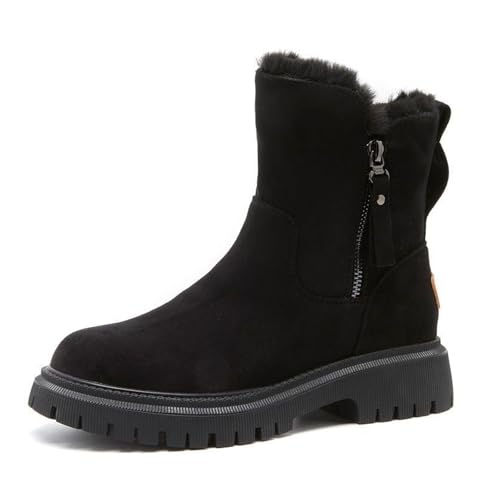 Donubiiu Grace - Schneestiefel Mit Futter,Schneestiefel Damen,Winterstiefel Damen GefüTtert,Bequem, Verdickt Modisch für SpaziergäNge Und GemüTliche Wanderungen (Schwarz,40) von Donubiiu