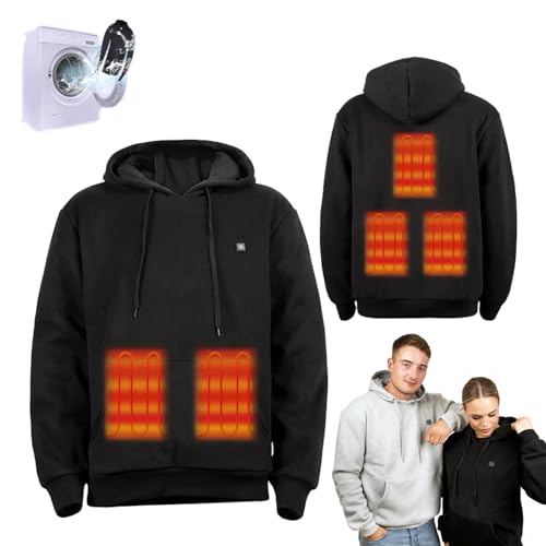 Donubiiu HeatHoody, Heathoody - Beheizbarer Hoodie,Heathoody - Beheizbarer Kapuzenpulli Unisex, HeatHoody - 3 Heat Levels - The Original (Schwarz – ohne Powerbank,M) von Donubiiu