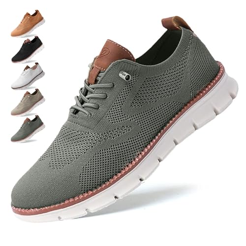 Donubiiu Herren Schuhe Wearbreeze, Urban – Ultra Bequeme Schuhe, Breeze Schuhe,Herrenschuhe Wearbreeze, Oxfords Business Walking Tennis Mesh Dress Sneakers Orthopädische Schuhe (Grün,42) von Donubiiu