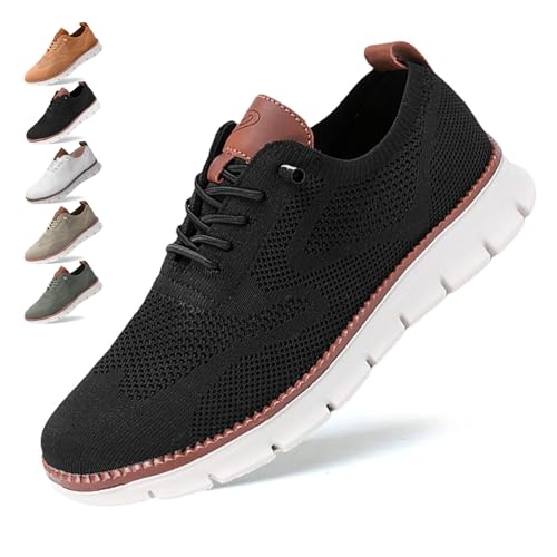 Donubiiu Herren Schuhe Wearbreeze, Urban – Ultra Bequeme Schuhe, Breeze Schuhe,Herrenschuhe Wearbreeze, Oxfords Business Walking Tennis Mesh Dress Sneakers Orthopädische Schuhe (Schwarz,40) von Donubiiu