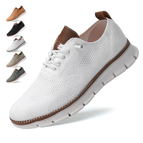 Donubiiu Herren Schuhe Wearbreeze, Urban – Ultra Bequeme Schuhe, Breeze Schuhe,Herrenschuhe Wearbreeze, Oxfords Business Walking Tennis Mesh Dress Sneakers Orthopädische Schuhe (Weiß,41) von Donubiiu