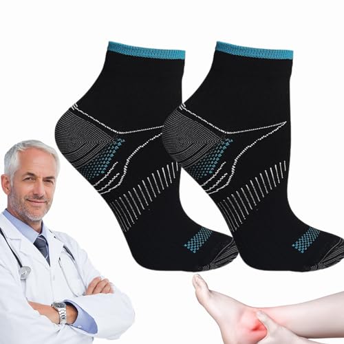 Donubiiu KörperHilfe FußVital Pro-Orthopädische Kompressionssocken für den Alltag,SMARTSOX ComfortableSocks (Schwarz,S) von Donubiiu