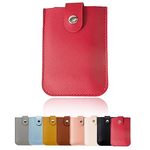 Donubiiu Kreditkartenetui mit Mehreren Fächern, Pull Out Card Holder, Stackable Pull-Out Card Holder, Slim Minimalist Multi-Card Holder, Multi-Card Slots Credit Card Holder (Red) von Donubiiu