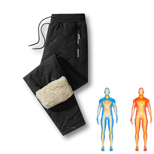 Donubiiu Magulo Unisex Thermohose, Magulo Thermohose, Bleib warm und trocken, egal bei welchem Wetter (Gerader Schnitt-Schwarz,XL) von Donubiiu