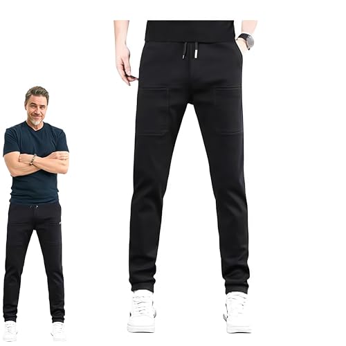 Donubiiu MultiPants – High Stretch Multi-Pocket Durable Cargo Pants, MultiPants – Strapazierfähige Cargohose mit hoher Elastizität und Mehreren Taschen (Black,XL) von Donubiiu