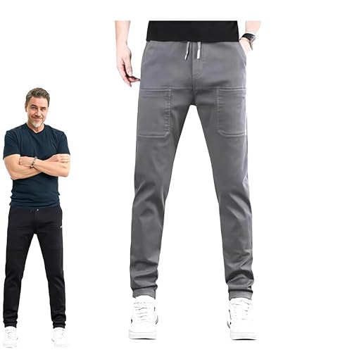 Donubiiu MultiPants – High Stretch Multi-Pocket Durable Cargo Pants, MultiPants – Strapazierfähige Cargohose mit hoher Elastizität und Mehreren Taschen (Light Gray,M) von Donubiiu