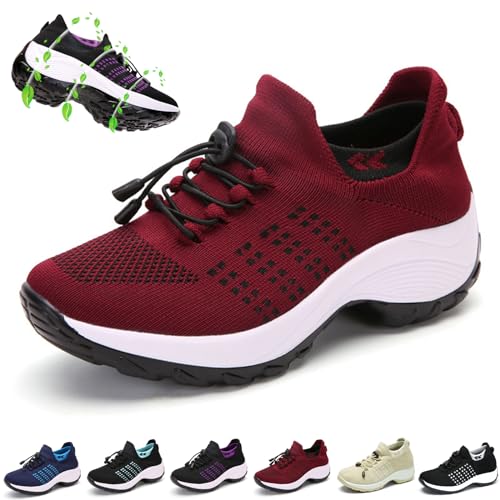 Donubiiu OrthoFit Bergexperten Schuhe, Komfortschuhe für Damen und Herren, Orthofit Ergonomische Schuhe, Orthofit Schuhe Damen, Orthofit Komfortschuhe Für Frauen (Datum rot,37) von Donubiiu