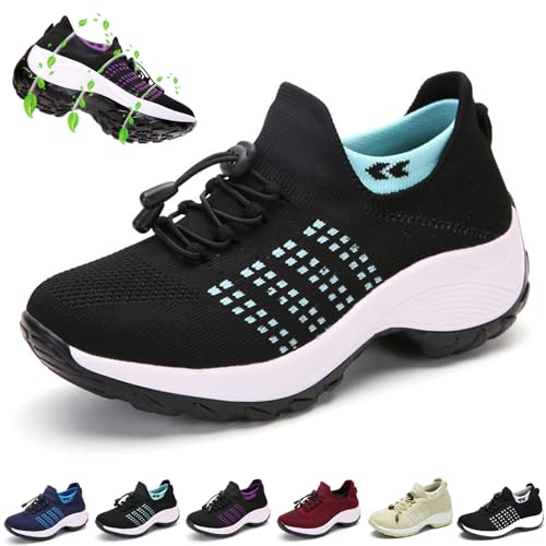 Donubiiu OrthoFit Bergexperten Schuhe, Komfortschuhe für Damen und Herren, Orthofit Ergonomische Schuhe, Orthofit Schuhe Damen, Orthofit Komfortschuhe Für Frauen (Schwarzer Mond,39) von Donubiiu