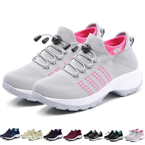 Donubiiu OrthoFit Bergexperten Schuhe, Orthofit Schuhe Damen, Orthofit Komfortschuhe FüR Herren und Frauen, Orthofit - Ergonomische Schmerzlindernde Komfort-Schuhe FüR Damen (Gray,39EU) von Donubiiu