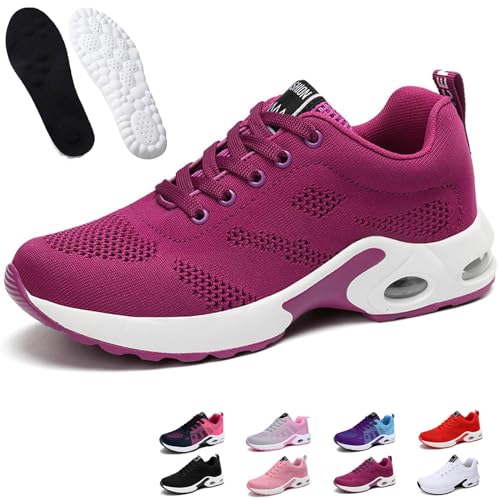 Donubiiu Orthoback Schuhe Damen, Orthoshoes Cloudwalk Pro - Ergonomischer Schmerzlinderungs-Schuh, Atmungsaktiver Orthopädische Schuhe Sneaker Wanderschuhe Damen Herren (41 EU,Burgunderrot) von Donubiiu