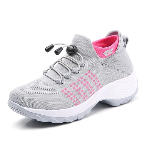 Donubiiu Orthofit,Orthofit Komfortschuhe FüR Frauen,Orthofit Schuhe Damen-,Modische Atmungsaktive Sportschuhe, OrthopäDische Slip-On-Wanderschuhe for Damen (Rosa,37) von Donubiiu