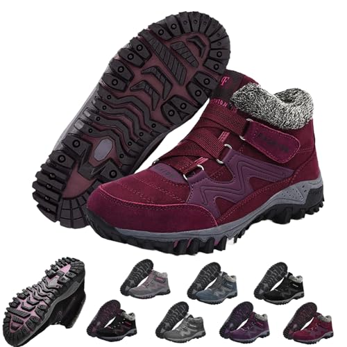 Donubiiu Orthofree Solvema Orthopadische Winterschuhe,Orthofree Sneaker Damen,Ortho Trekking Schuhe,FüR Damen Und Herren (Rot,41) von Donubiiu