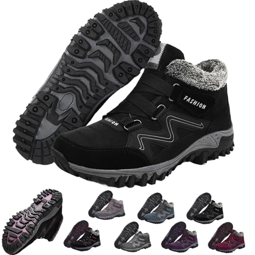 Donubiiu Orthofree Solvema Orthopadische Winterschuhe,Orthofree Sneaker Damen,Ortho Trekking Schuhe,FüR Damen Und Herren (Schwarz,35) von Donubiiu