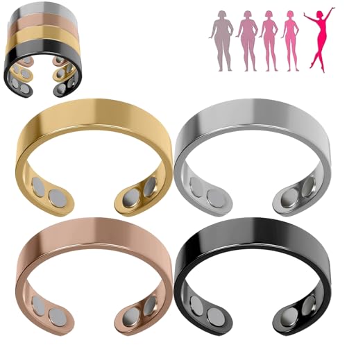 Donubiiu Sömni Ring Damen Wechseljahre, Wechseljahre Ring Magnetringe Damen,Reduziert Stress& Angstgefühle Verbessert dieSchlafqualität (4 Stück) von Donubiiu