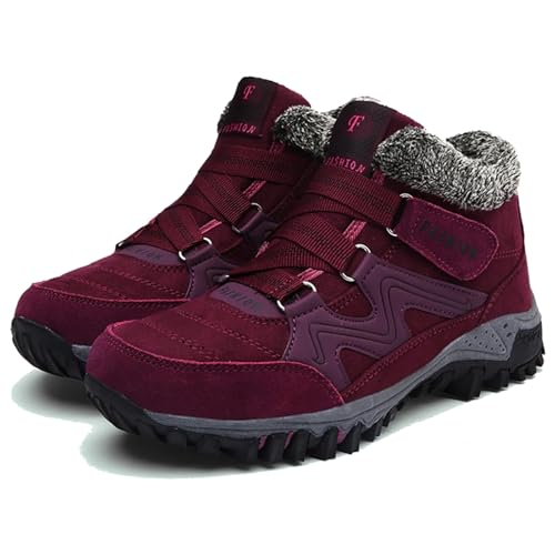 Donubiiu Solvema Orthopädische Winterschuhe, Schneefeste Schuhe Mit Herausnehmbarer Sohle, Winterschuhe Herren Damen Warm Gefütterte (Rot,38.5) von Donubiiu