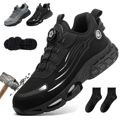 Donubiiu Vanolo SteelStep Ortho,Vanolo Steelstep Ortho S3 Pro,Anti-Smash Und Anti-Punktur OrthopäDische Sicherheitsschuhe Mit KnopfschnüRung, Leichte Atmungsaktive rutschfest,35-48EU (35,Schwarz) von Donubiiu