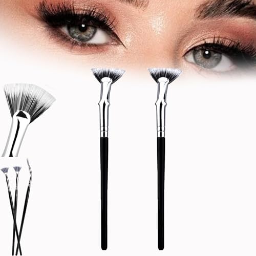 Folding Angle Scalloped Lash Brush, 2024 New Mascara Brush Eyelash Comb Separator for Upper Lower Eye Lash,Lengthened Fan Shaped Lashfan Mascara Fan Brush Makeup Tool (2Pcs) von Donubiiu