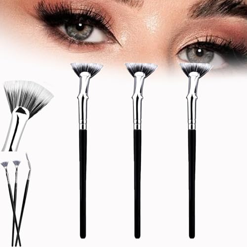 Folding Angle Scalloped Lash Brush, 2024 New Mascara Brush Eyelash Comb Separator for Upper Lower Eye Lash,Lengthened Fan Shaped Lashfan Mascara Fan Brush Makeup Tool (3Pcs) von Donubiiu