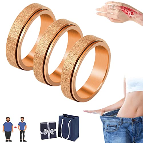 Frostaly Potassium Ion Spinning Ring, Frostaly Potassiumion Spinning Ring, Potassium Ion Spinni Ring, Fidget Ring for Anxiety Colorful Stainless Steel Rings for Men Women (3 Rose Gold,10) von Donubiiu