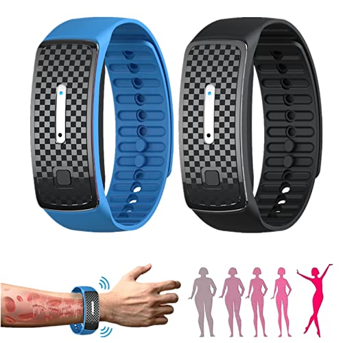 Donubiiu Mutso Ultraschall Körperform Armband,Matteo Ultraschall-Körperform-Armband, Ultrasonic Body Shape Wristband, Magnetisches Lymph-Entgiftungsarmband,Für Alle Männer Und Frauen (Blau+Schwarz) von Donubiiu