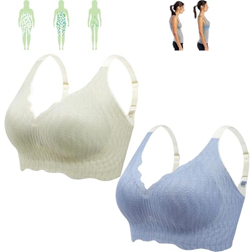 Pispara Detox Formender BH, Detox Formender BH, Anti Sagging BH, Wmbra Anti sag BH,Lifting und Unterstützung Brustformungs-BH (2 Pcs-b,L) von Donubiiu
