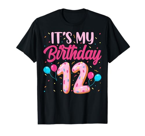 It's My 12th Birthday Donut Doughnut 12 Years Old Boys Girls T-Shirt von Donut 12th Birthday Gifts Co.
