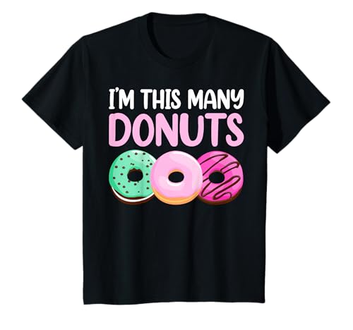 Donut-Donut-Donuts, 3 Jahre alt, für Kinder zum 3. Geburtstag T-Shirt Donut-Donut-Donuts, 3 Jahre alt, für Kinder zum 3. Geburtstag T-Shirt von Donut 3rd Birthday Gifts Co.