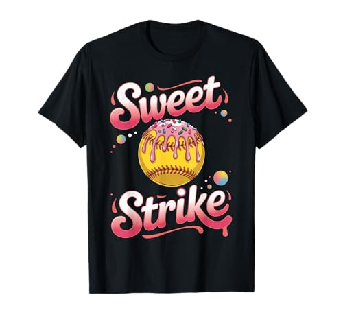 Sweet Strike Softball Donut Style for Girls Cute Softball T-Shirt Sweet Strike Softball Donut Style for Girls Cute Softball T-Shirt von Donut Glaze Softball for Girls Candy Sport Style