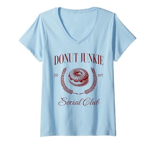 Damen Donut Lover Social Lover Womens T-Shirt mit V-Ausschnitt von Donut Wear