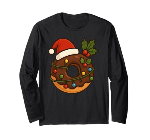 Donut Donut Merry Xmas Santa Hat Christmas Boys Girls Kid Langarmshirt von DonutAxis1