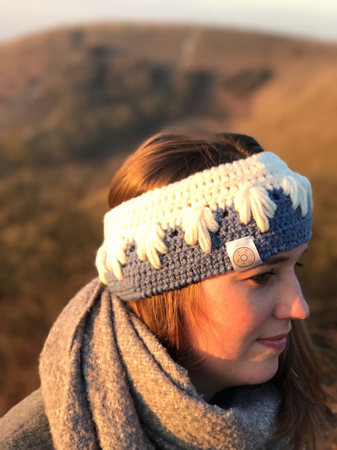 Gehäkeltes Stirnband in Gelb Und Blau - Gelbes Fair Isle , Blaues von DonutDuo