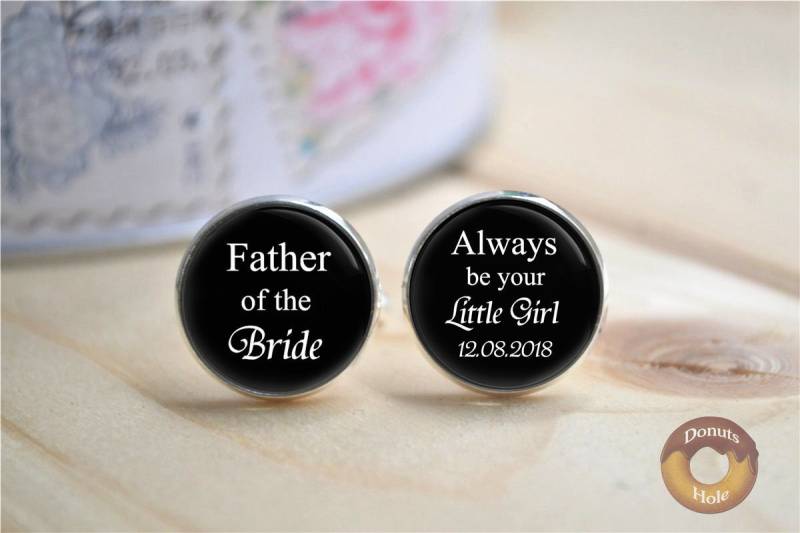 Maßgeschneiderte Hochzeit Manschettenknöpfe, Vater Der Braut Hochzeitsgeschenk, Kleine Mädchen Personalisierte Cabochon Geschenk von DonutsHole