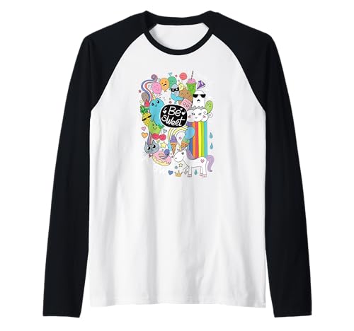 Coole Doodle Grafik Farbe Cartoon Teen Girls Raglan von Doodle Art Colorful Cartoon hand-drawn Tees
