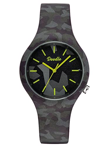 Doodle Watch Quarz Armbanduhr Tattoouhr Camouflage Schwarz mit Silikonband 39 MM DO39018 von Doodle Watch
