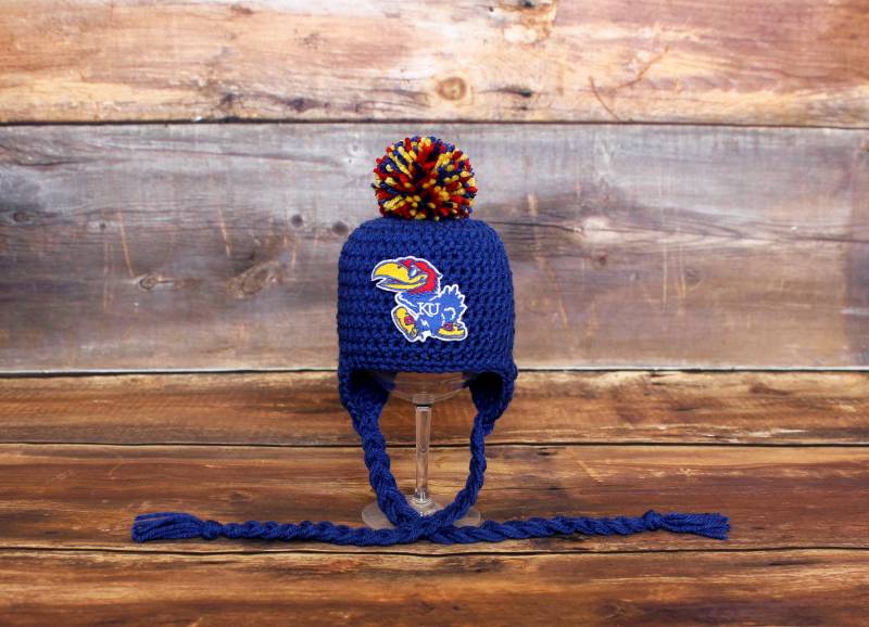 Kansas Jayhawks Hat - Neugeborene Baby Säugling Kleinkind Kind Kinder Zipfelmütze Strickmütze Foto Requisite Babypartygeschenk von DoodlebugsDrumsticks