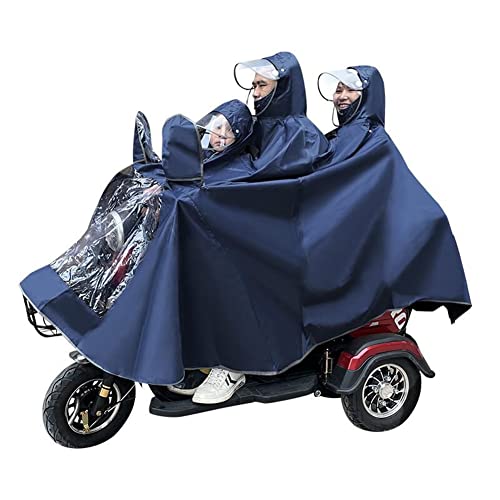 Regenmantel, Elektrofahrrad-Regenmantel, Fahrrad-Regenmantel. Übergroßer Motorrad-Dreirad-Regenponcho, verdickender Regenmantel, Einzel-/Doppel-Elektrofahrrad-Dreirad-Poncho ( Color : Navy Blue , Size von DookAa